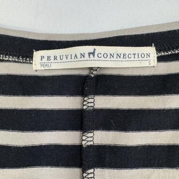 PERUVIAN CONNECTION Andover Long Sleeves Scoop Neck Striped Maxi Dress Medium - Picture 9 of 15